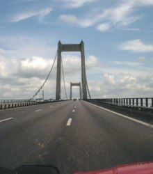 Toll bridge between Nyborg en Kosfr.
